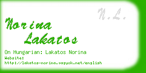 norina lakatos business card